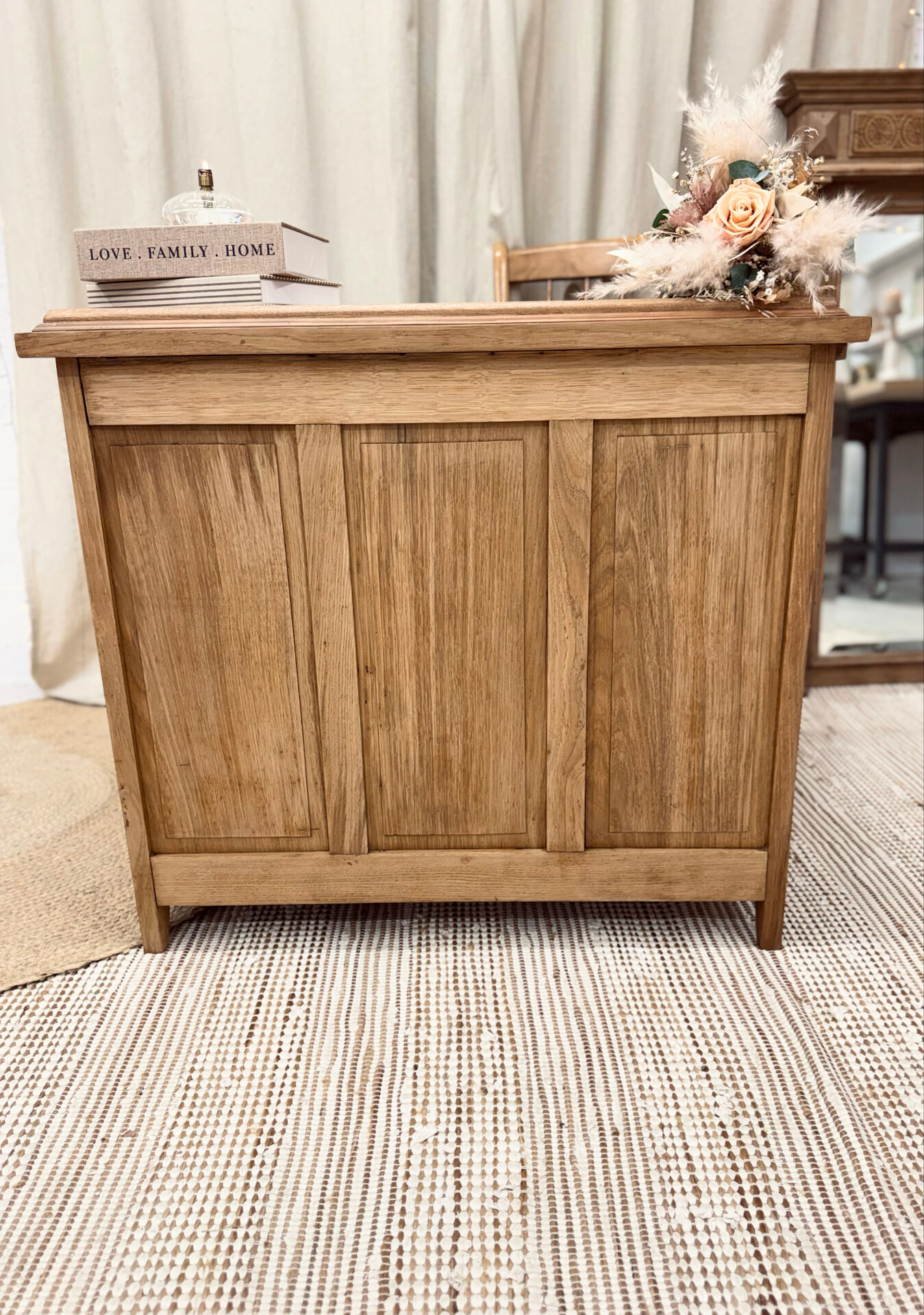 Restored antique oak desk - 4 drawers