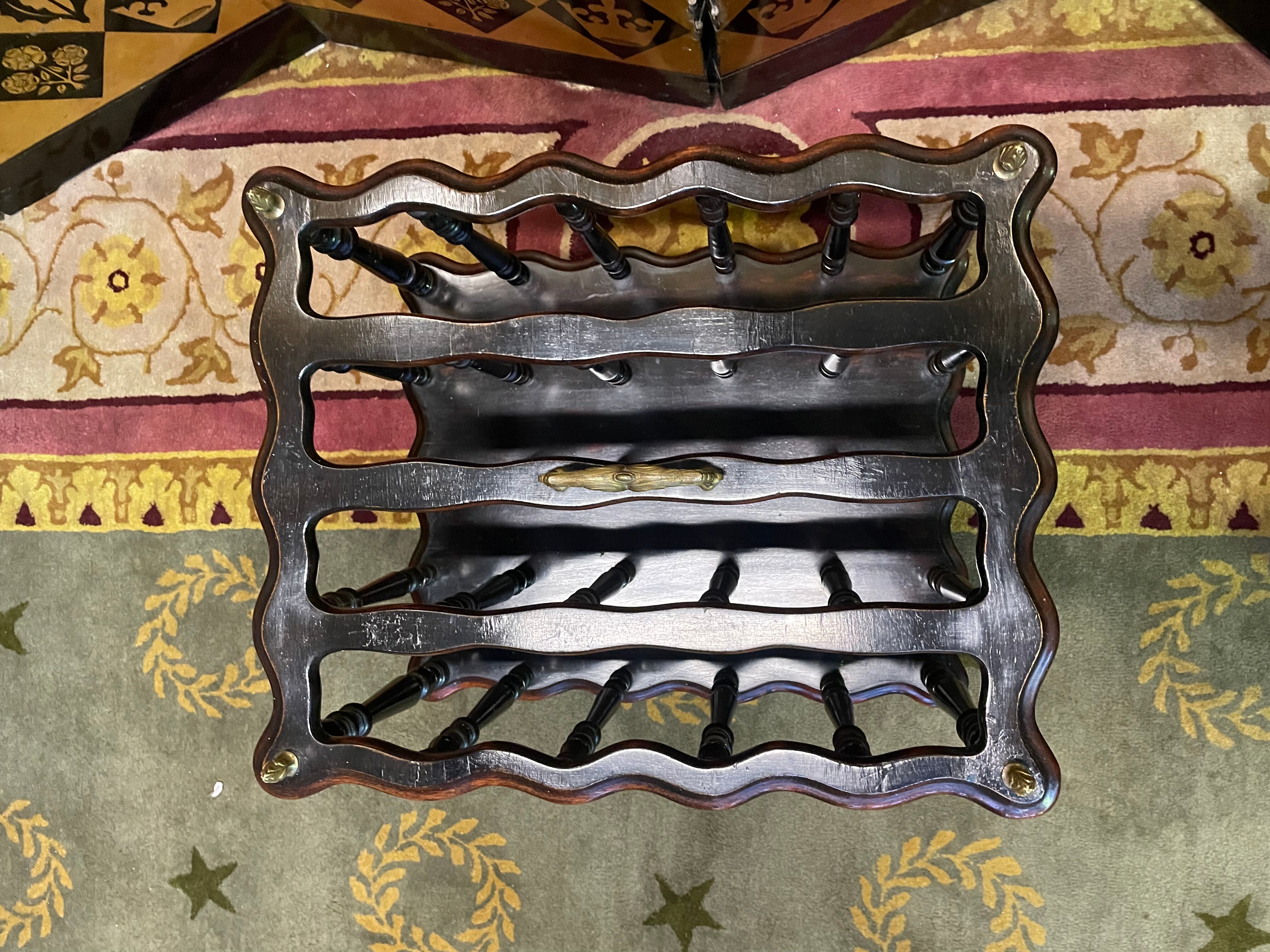 Magazine holder Napoleon III blackened wood