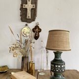 Swedish lamp, 2m fabric cable, fabric lampshade