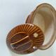 Small vintage oval terrine in caramel ceramic