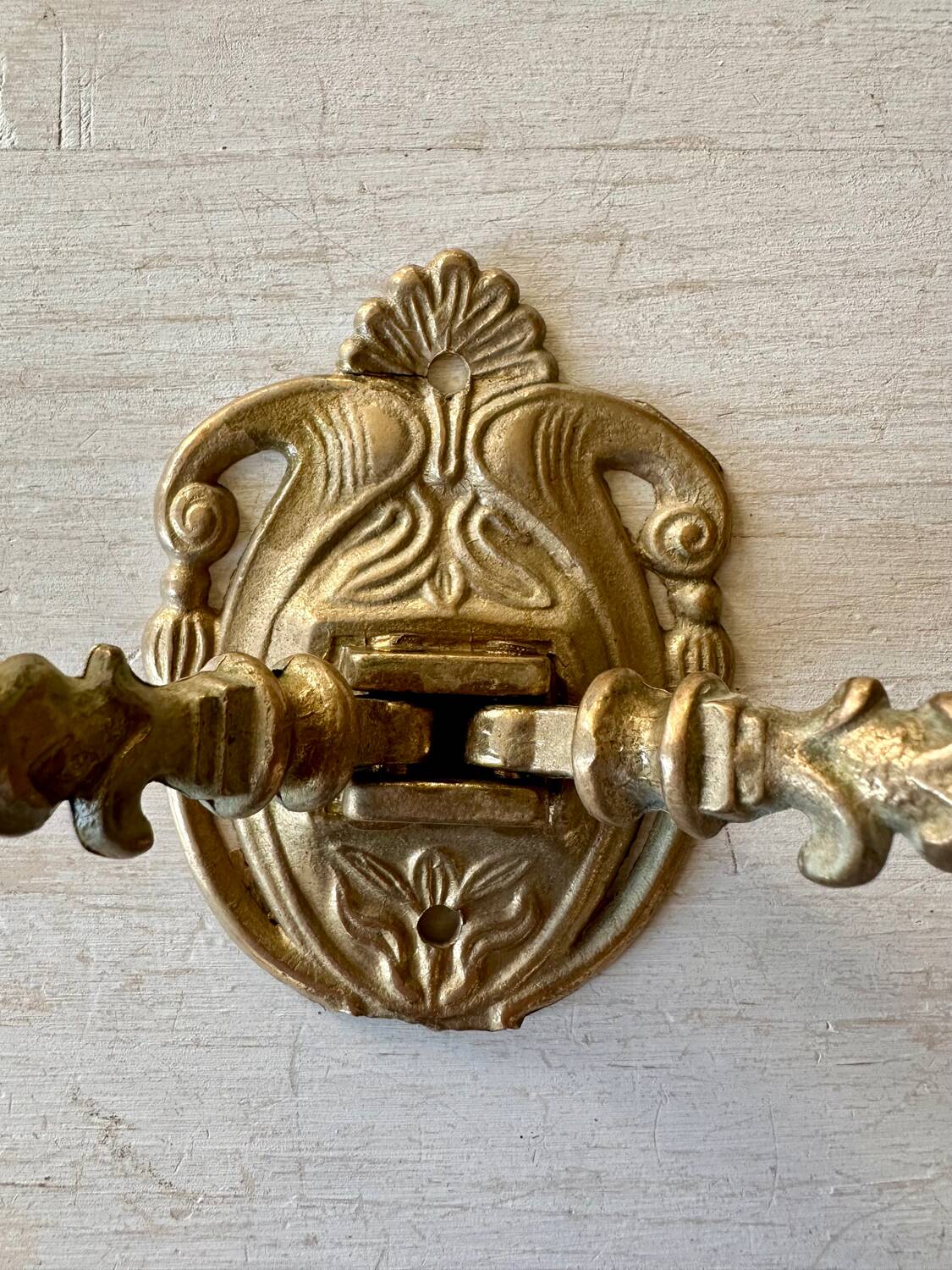 Pair of brass wall candle holders
