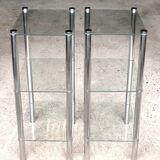 2 vintage 1980 rectangular sofa ends 3 translucent trays round tube