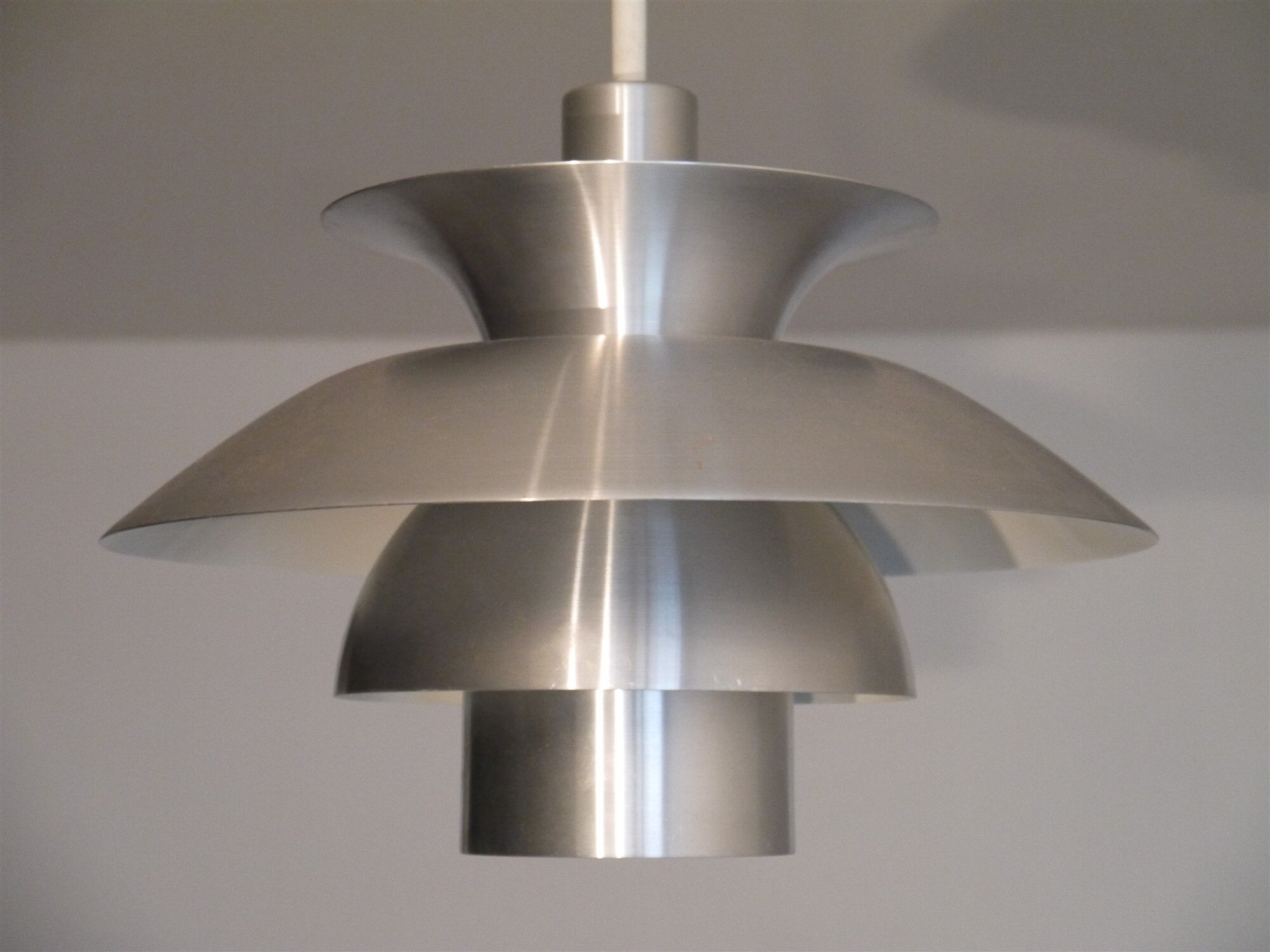 Danish pendant light in aluminum, 1970
