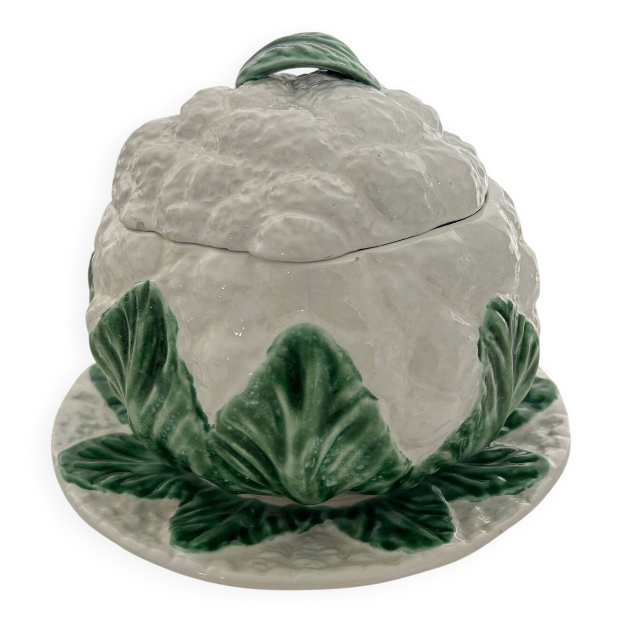 Cauliflower soup tureen in slipware