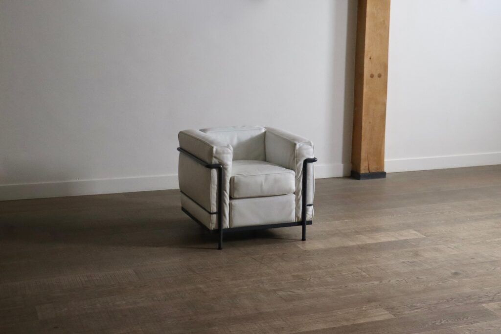 Vintage Cassina LC2 lounge chair by Charlotte Perriand and Le Corbusier