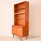 Library with small teak sideboard