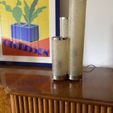 Hollywood regency fiberglass and brass table lamp, Italy 1970s