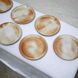 Series of 9 vintage stoneware plates by Les Poteries du Marais, France