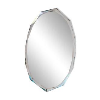 Miroir ancien à poser biseauté velours vintage
