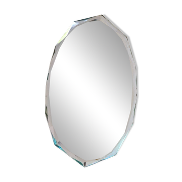 Miroir ancien à poser biseauté velours vintage