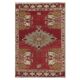 Hand-knotted Small Rug. Vintage Doormat. Turkish Seat Cover. Entryway Rug. Kitchen Mat. Bath Mat