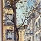 Ancient painting, Furstenberg Square, Paris, signed Saulin, 20th century