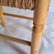Set of 2 wood and straw stools