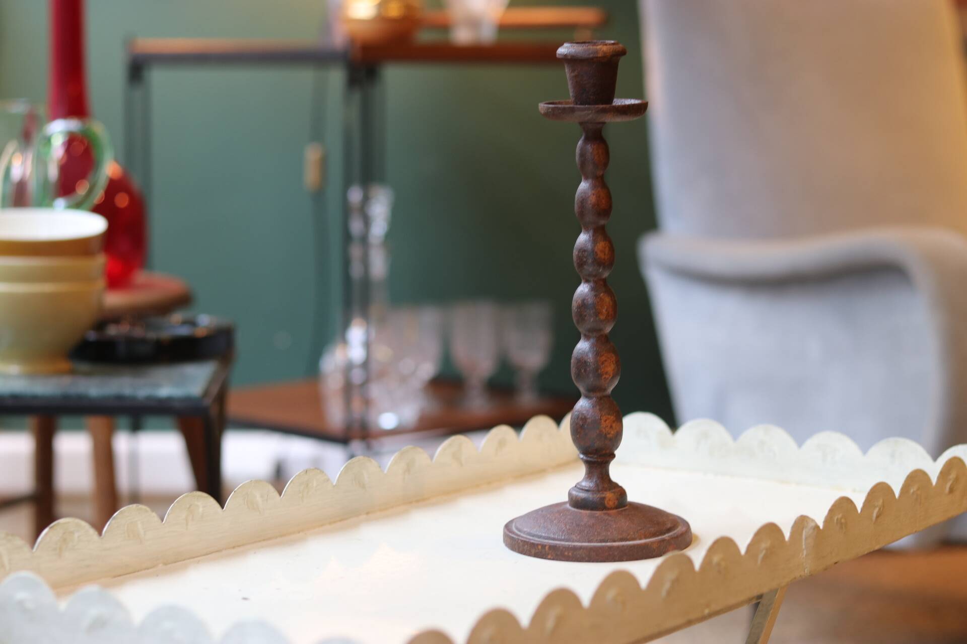 Cast iron candlestick, late 19th century