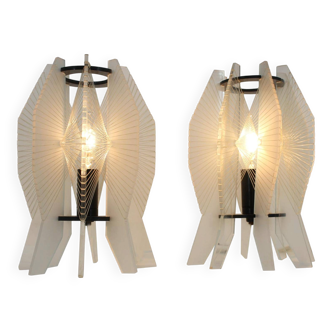 Pair of Space Age Plexiglass Table Lamps, 1970s