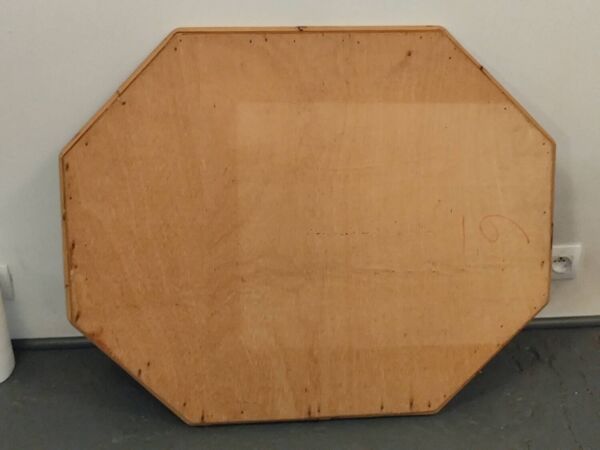 87 x 72 - Grand miroir bois bambou octogonal rotin