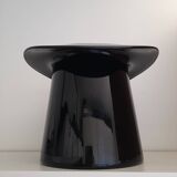 Vase chapeau haut de forme en verre noir