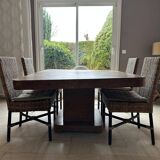 Art Deco table in amboyna burl