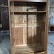 Vintage rococo oak bookcase with 2 glass doors.