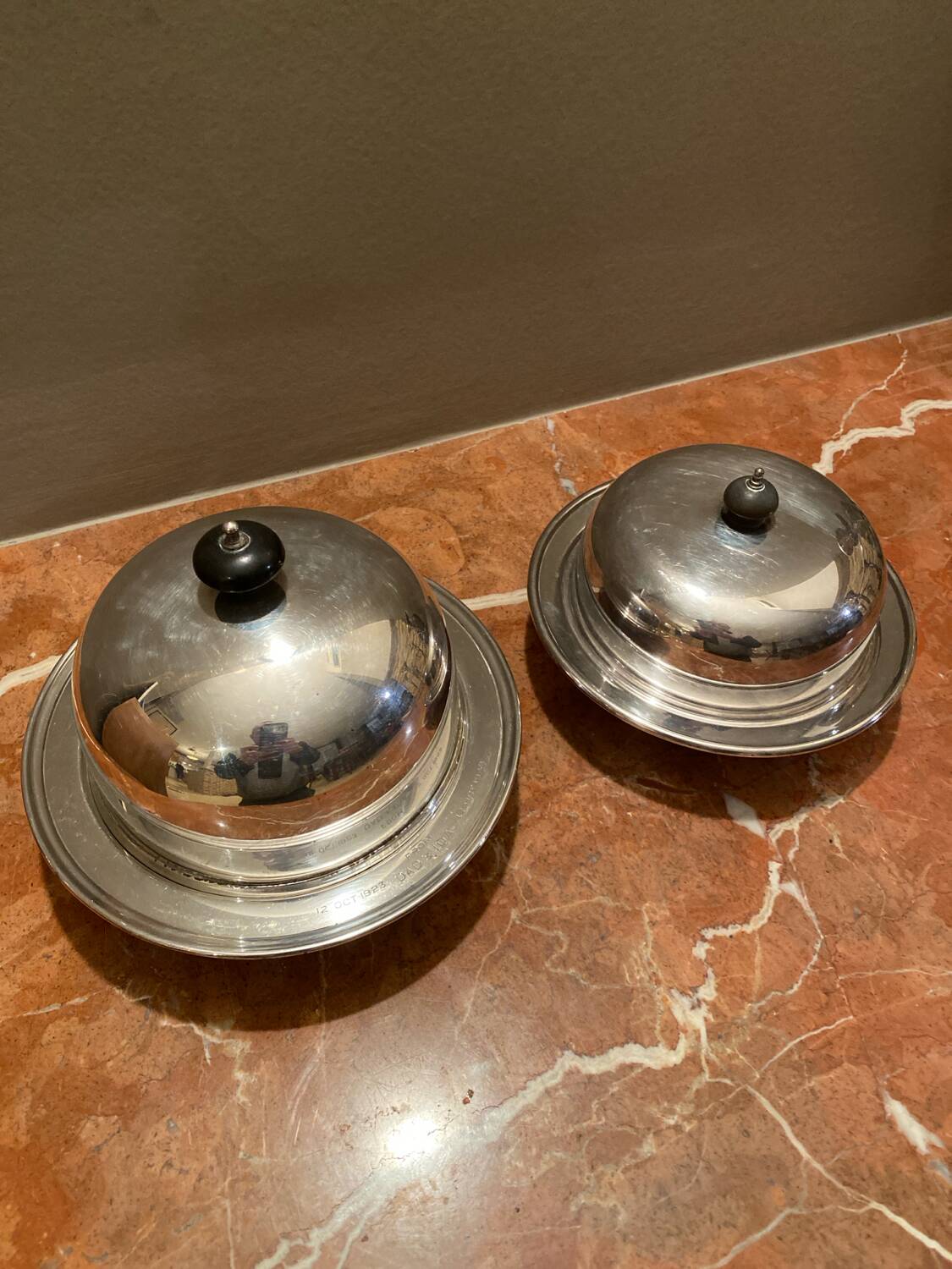 Beautiful set of two old caviar bells