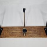 Vintage coat rack, three double tricolor hooks, 50-60s, 53 cm