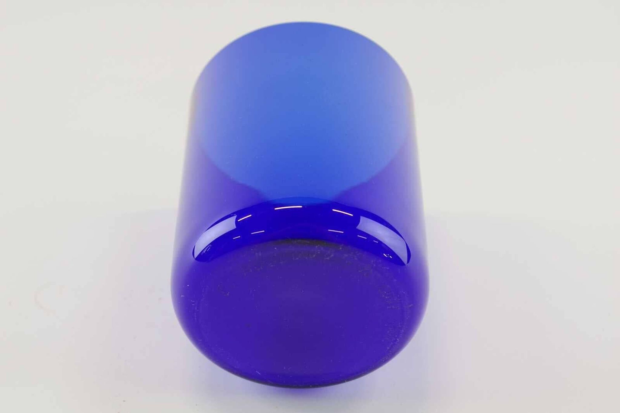 Handmade Blue, Pink and Black Glass Lidded Jar by Erik Höglund, 1992