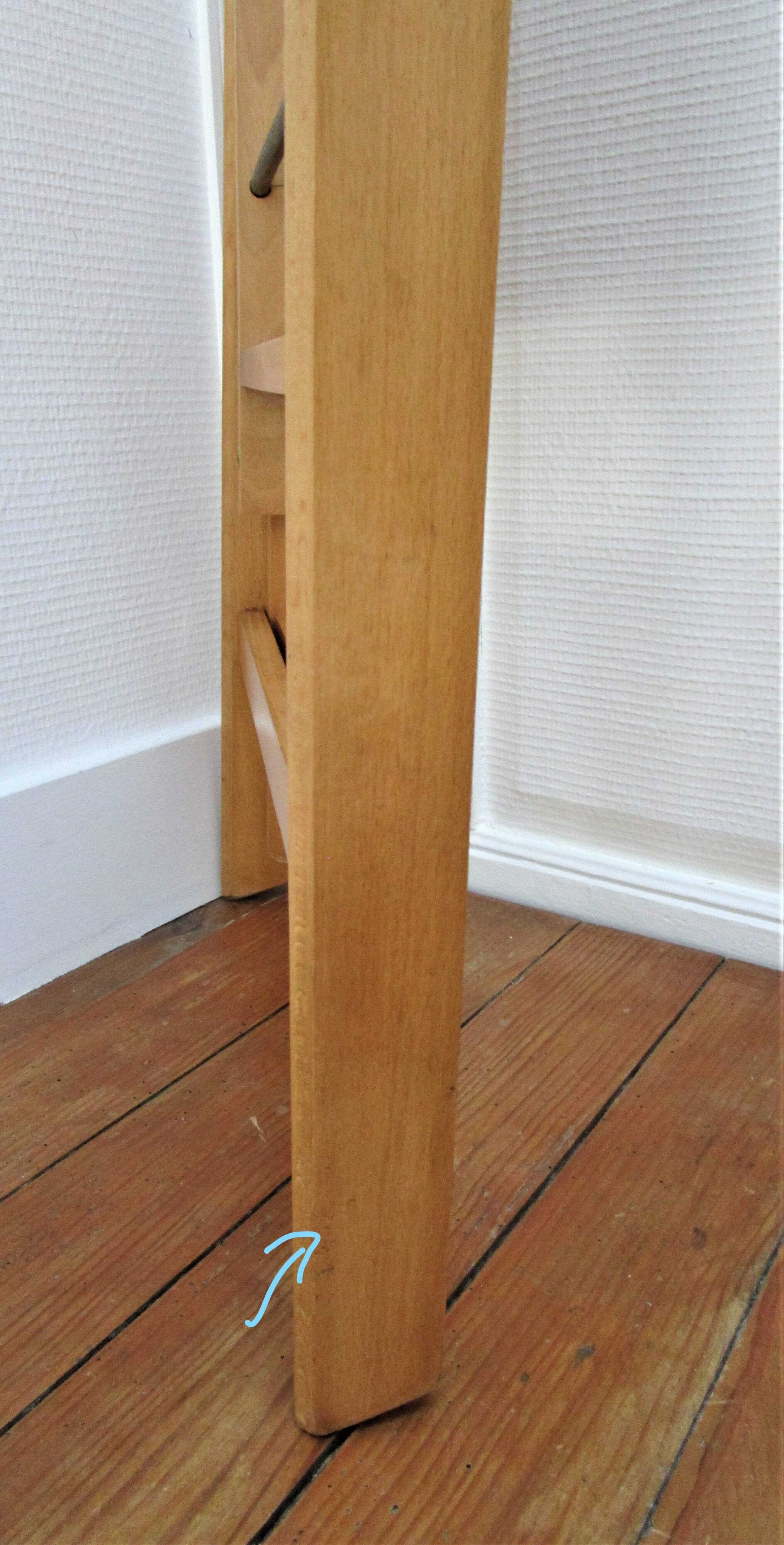 Pair of folding chairs with vintage solid wood slats