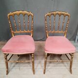 Pair of golden chairs Napoleon III