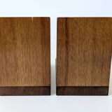 Pair of vintage bookends with polished wooden balls, Art Deco style