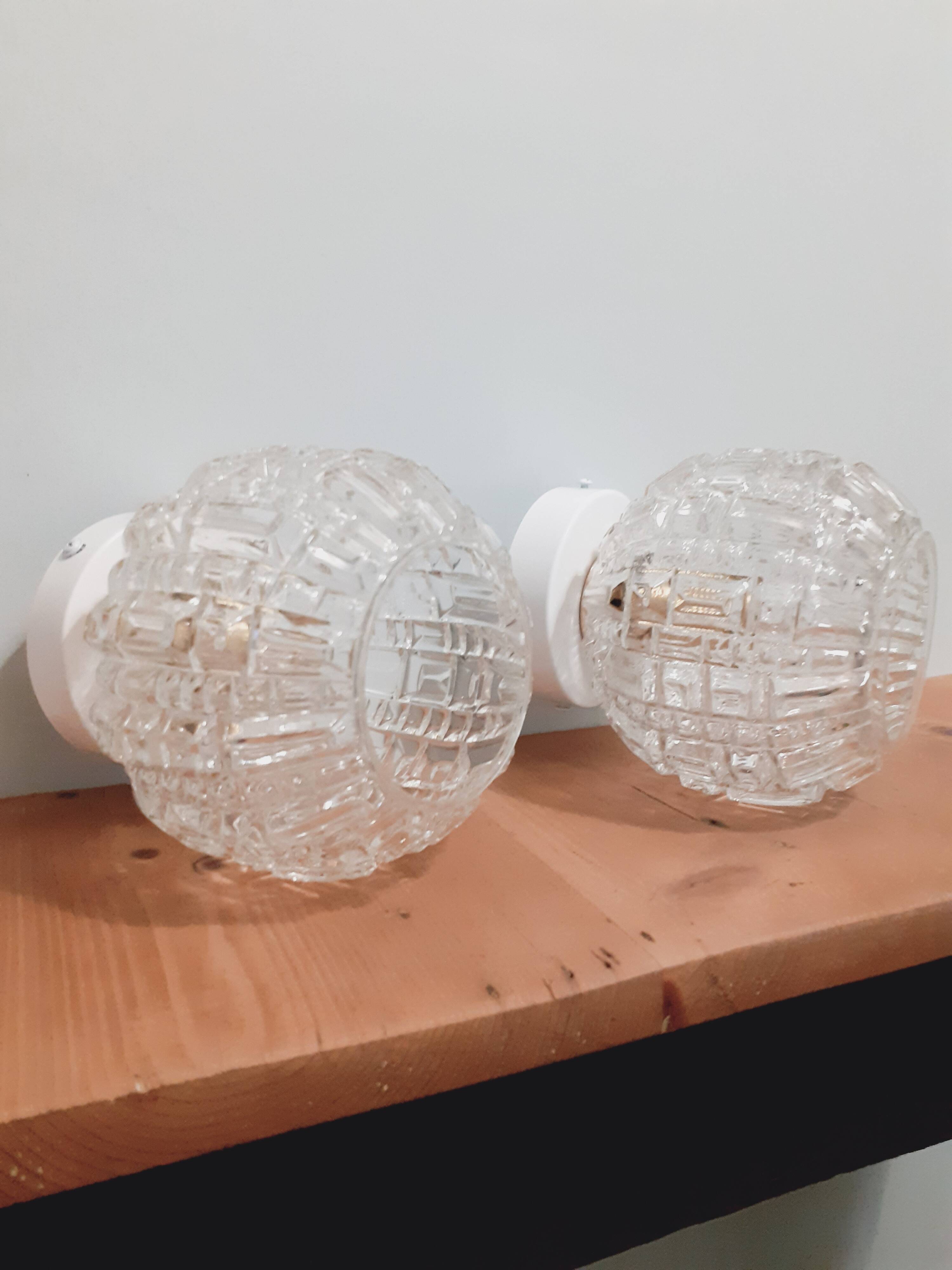 Pair of vintage globe wall lights