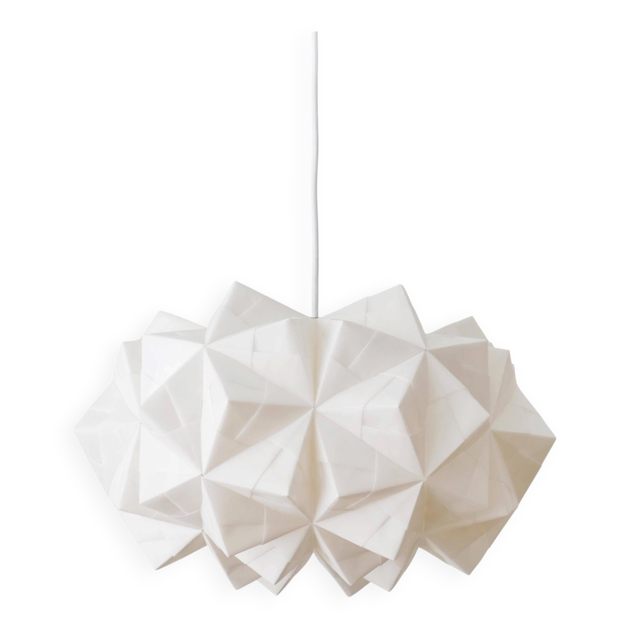 Japanese Style Hand-folded White Paper Pendant Lighting "Siphonia"