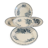 6 assiettes creuses en terre de fer « Mûre » Badonviller