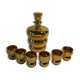 Old decanter liquor with 6 glasses of Laeken-Brussels