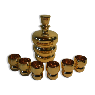 Old decanter liquor with 6 glasses of Laeken-Brussels