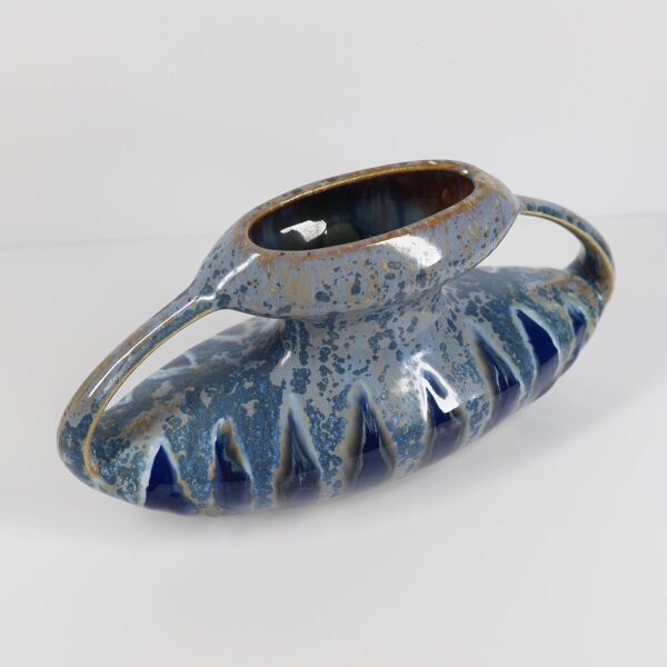 Vase vintage en grès flammé à anses, Gustave De Bruyn pour Fives‑Lille, 193