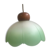 Suspension in frosted glass and wood