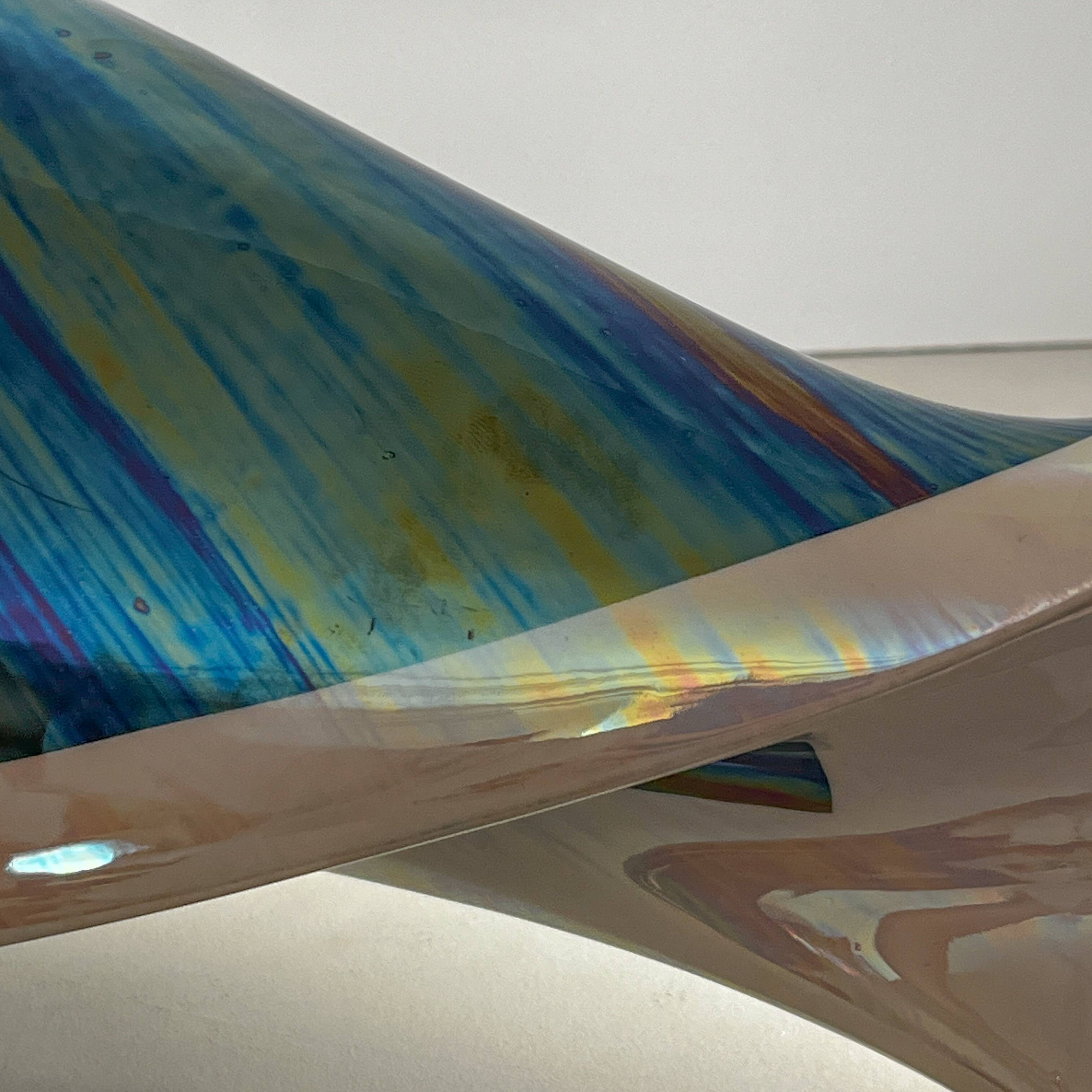 Iridescent free-form sculptural ceramic vase