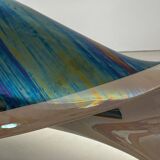 Iridescent free-form sculptural ceramic vase