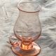 Vintage transparent pink glass photophore