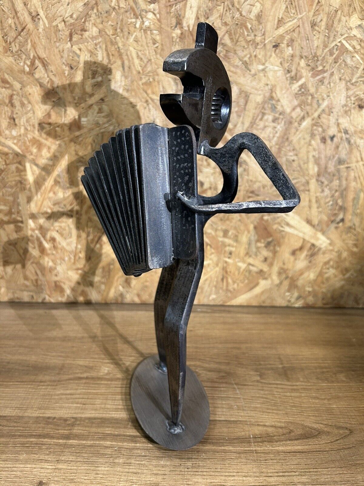 Alain Longet (1950- ), metal sculpture, turnkey accordionist, art XXth