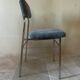 Pair of chrome and fabric chairs