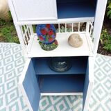 White rattan shelf