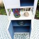 White rattan shelf