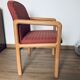 Powder pink armchair - light wood