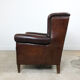 Paire de fauteuils à ailes en cuir de mouton brun foncé vintage