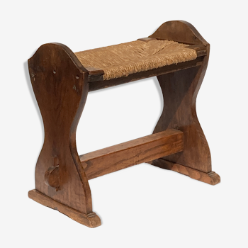 Tabouret en osier monastry antique ou hocker