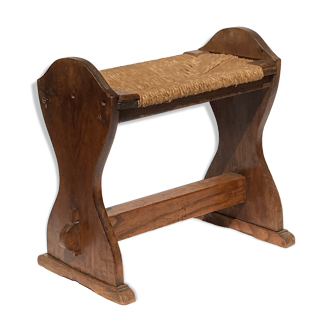 Antique monastry wicker stool or hocker