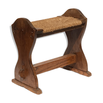 Antique monastry wicker stool or hocker