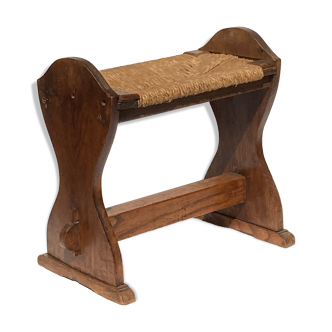 Tabouret en osier monastry antique ou hocker