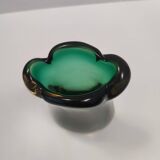 Vintage Green and Yellow  Sommerso Murano Glass Vase attr. to Flavio Poli, Italy